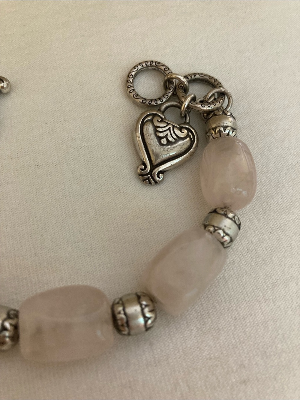Brighton Rose Quartz Bracelet with Heart Charm - Picture 3 of 9